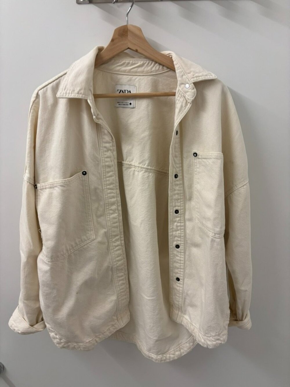 Zara oversized white chore coat